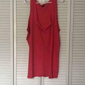 Torrid Hot Pink Ribbed Henley Tank Top